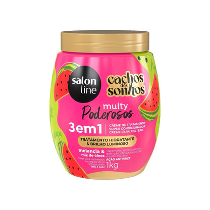 Creme de Tratamento Melancia 3 em 1 Cachos dos Sonhos Multy Poderosos 1kg