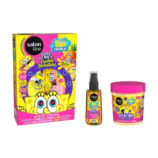 Kit Completo SOS Cachos Kids Bob Esponja